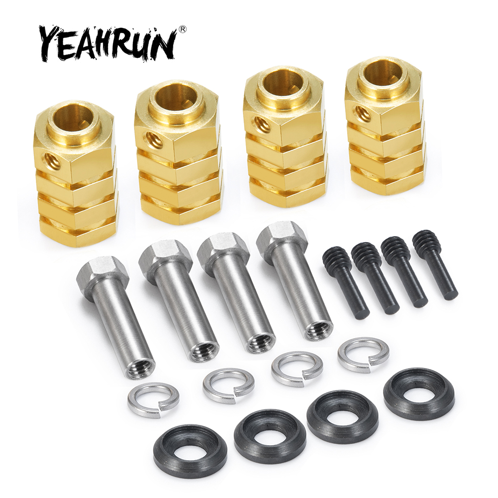 Wheel Hex Adapter - YEAHRUN 4pcs 15/20mm Heavy Duty Brass