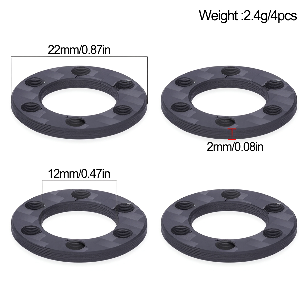4/8Pcs Carbon Fiber Wheel Hex  - огляд і ціна Wheel Hex Adapter