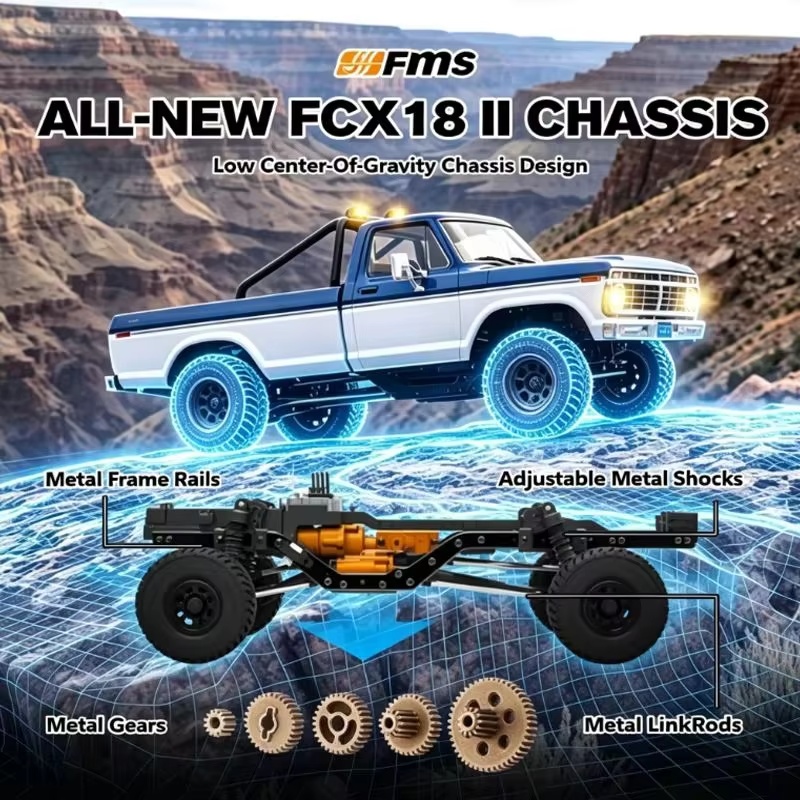 FMS 1:18 FCX18 II F‑100 Brushe - огляд і ціна Rc Hobby Off Road