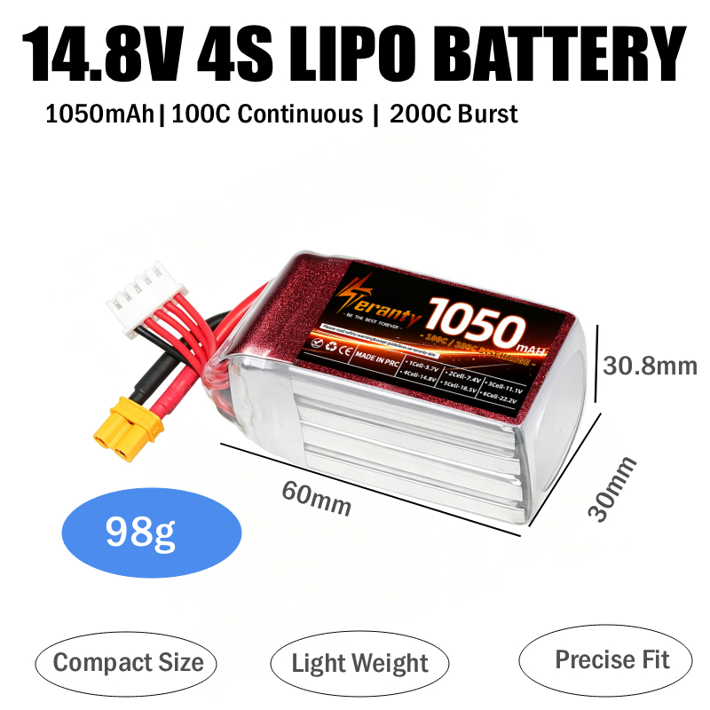 2PCS 1050mAh 2S 3S 4S RC Lipo  - огляд і ціна Lipo Battery 4S