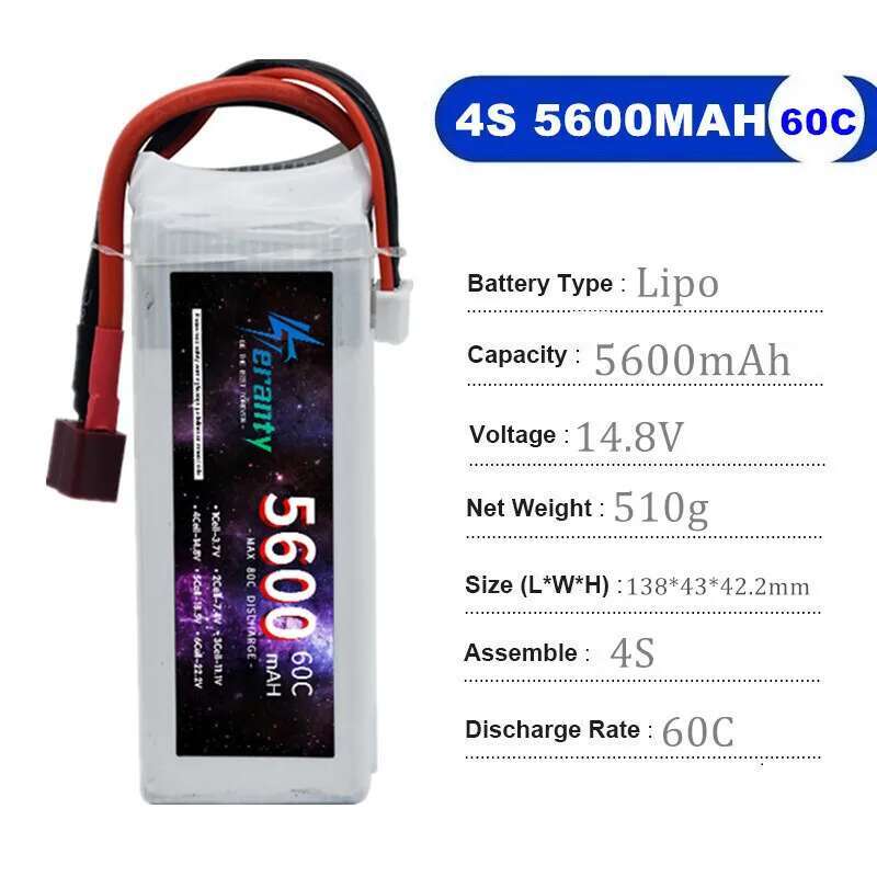 TERANTY 5600MAH 60C 2S 3S 4S 6 - огляд і ціна Lipo Battery 4S
