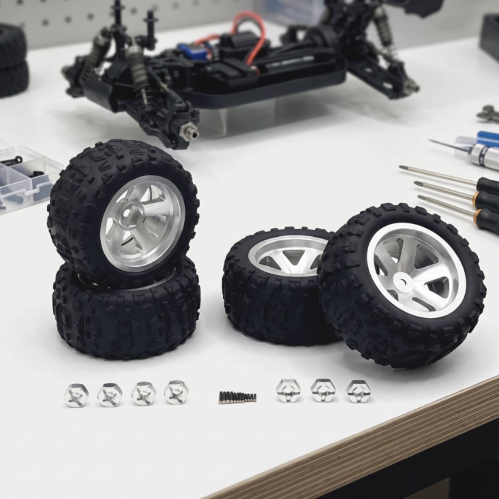 4 Pieces RC Wheel and Tire Ass - огляд і ціна Wheel Hex Adapter